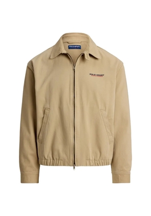 Polo Ralph Lauren double-slider logo-embroidered cotton jacket - Neutrals