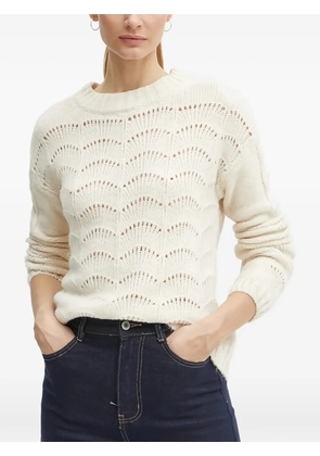 Morgan patterned-design knitted jumper - White
