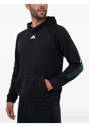 adidas logo stripe hoodie - Black