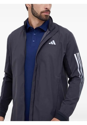 adidas side-stripe zip-up windbreaker - Black