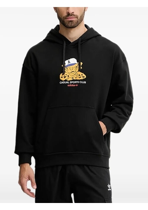 adidas graphic kangaroo-pocket hoodie - Black