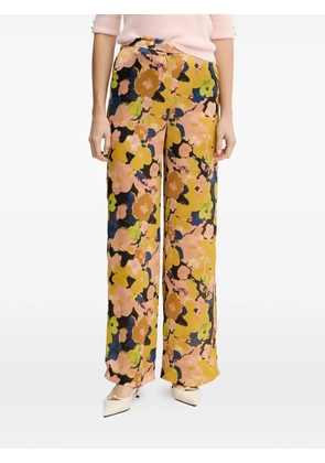 Morgan floral-print wide-leg trousers - Yellow