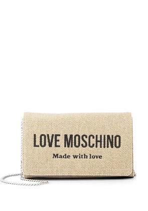 Love Moschino logo-detail chain-strap shoulder bag - Neutrals