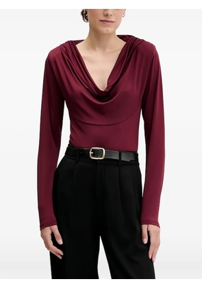 Pedro Del Hierro cowl long-sleeve top - Red