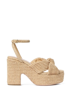 Loeffler Randall Liza knotted wedge sandals - Neutrals
