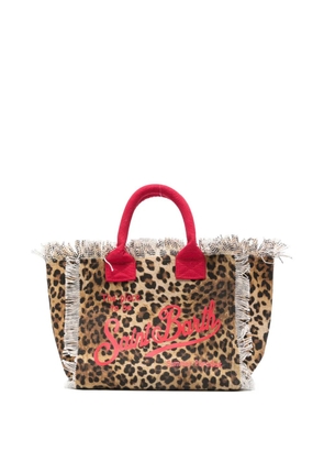 MC2 Saint Barth leopard-print frayed tote bag - Neutrals