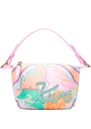 Kurt Geiger logo-print crystal-embellished shoulder bag - Blue