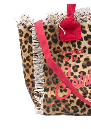 MC2 Saint Barth leopard-print frayed tote bag - Neutrals