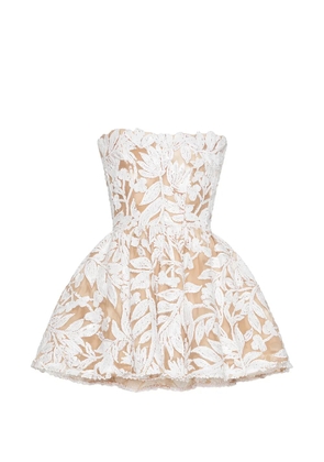 Bronx and Banco Chloe floral-embellished strapless mini dress - White