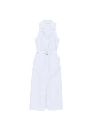 Patrizia Pepe striped belted midi dress - White