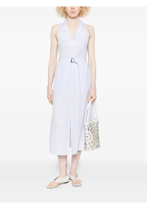 Patrizia Pepe striped belted midi dress - White