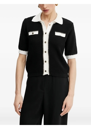 Morgan button collared cardigan - Black