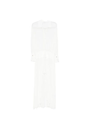 Patrizia Pepe lace-up ruffled asymmetric dress - White