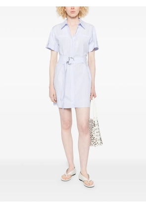 Patrizia Pepe stripes belt mini shirt dress - White