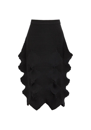 Issey Miyake Linkage ribbed jagged skirt - Black