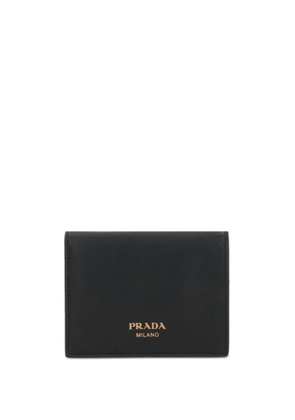 Prada logo-lettering leather wallet - Black