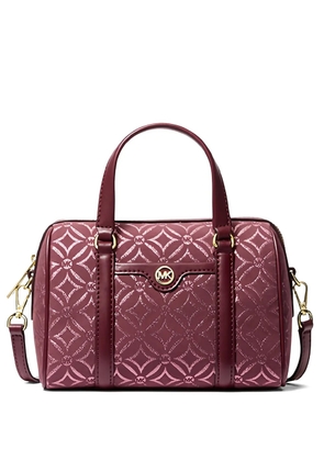 Michael Kors small metallic-logo jacquard crossbody - Purple