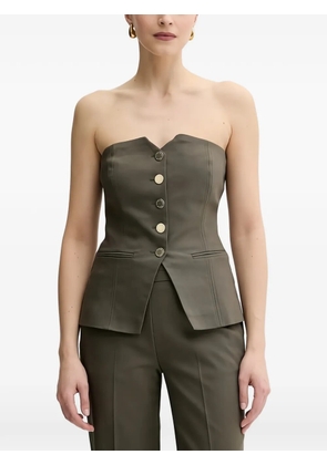 Morgan button strapless top - Green