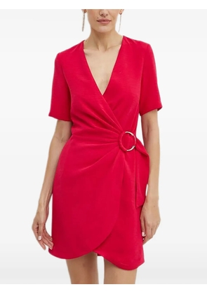 Morgan V-neck short-sleeve mini dress - Red