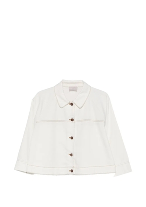 Hemisphere contrast-topstitch jacket - Neutrals