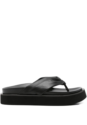 Yohji Yamamoto knotted leather sandals - Black