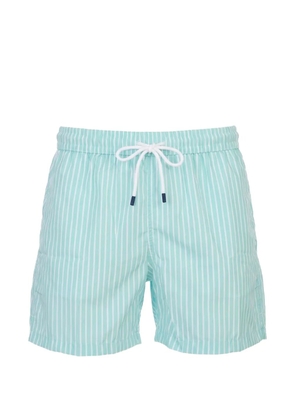 Fedeli drawstring-detail striped swim shorts - Blue