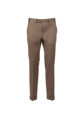 PT Torino flap-pocket turn-up trousers - Brown