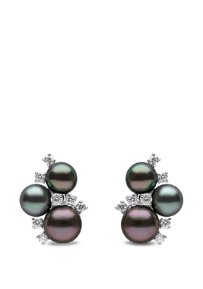 Yoko London tahitian pearl diamond earrings - Silver