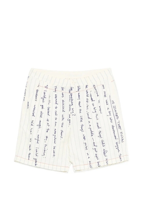 KidSuper stripe text shorts - Neutrals