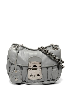 Miu Miu Pre-Owned 2000-2010s logo-detail shoulder bag - Grey