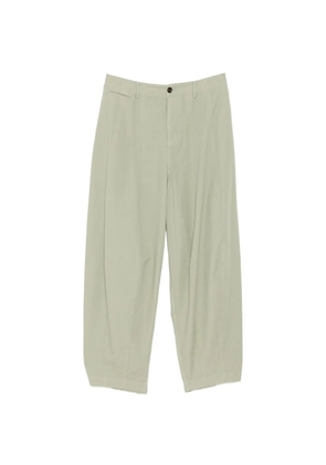 CROQUIS rear elatic waistband wide-leg trousers - Green