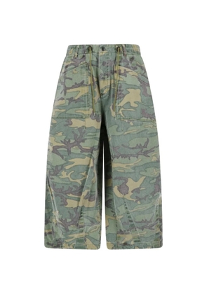 Needles camo wide trousers - Green
