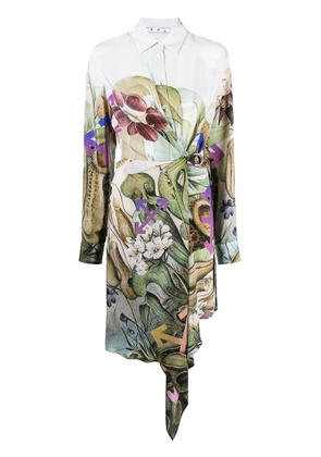 Off-White botanical-print shirt dress