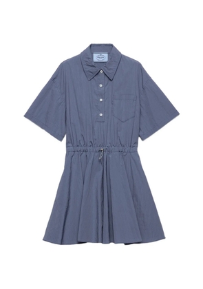 Prada short-sleeved technical pongé dress - Blue