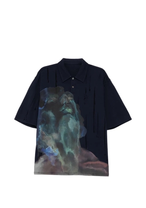 CROQUIS graphic-print polo shirt - Blue