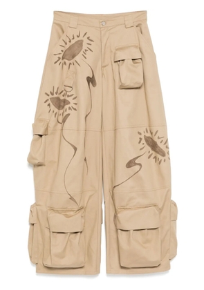 Collina Strada Daisy Garden cargo trousers - Neutrals