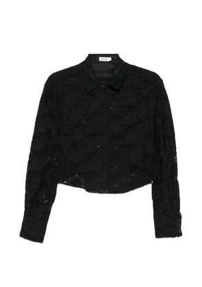 Simkhai floral-print cropped blouse - Black