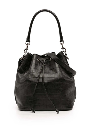 Saint Laurent Pre-Owned 2014 Crocodile Embossed Calfskin Emmanuelle bucket bag - Black
