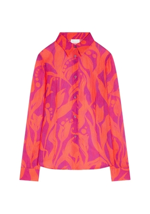 DRIES VAN NOTEN patterned silk shirt - Orange