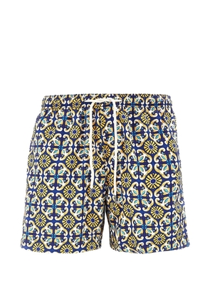 PENINSULA SWIMWEAR drawstrings print swim shorts - Blue