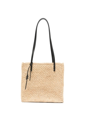 Manebi raffia shoulder bag - Neutrals