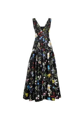 alice + olivia Lila floral-print maxi dress - Black