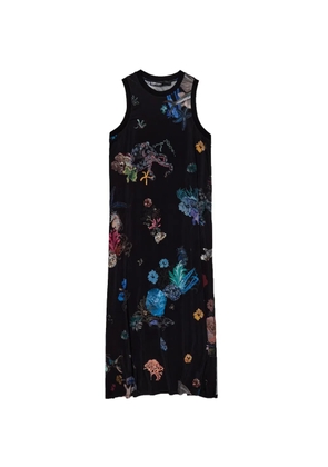 Bimba y Lola side slit floral midi dress - Black