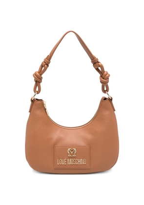 Love Moschino knotted-strap logo-plaque shoulder bag - Neutrals