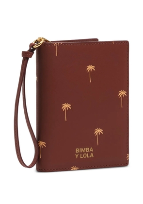 Bimba y Lola palm-tree print passport cover - Brown