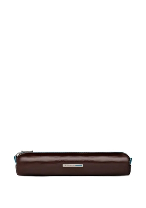 PIQUADRO small leather pencil case - Brown