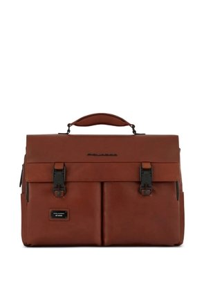 PIQUADRO buckle leather laptop bag - Brown