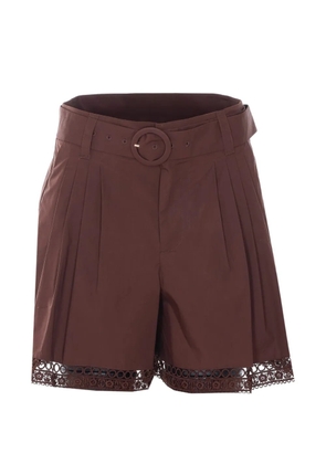 TWINSET belted shorts - Brown