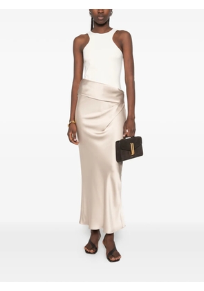 Patrizia Pepe ruffled maxi dress - Neutrals