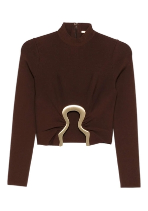 Cult Gaia high-neck embellished top - Brown